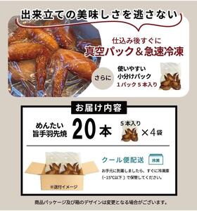 新名物！博多明太子風味　手羽先焼き20本（5本入り×4パック）