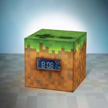 Minecraft麥塊 3合1 數位鬧鐘 發光草地Figure 氣氛燈