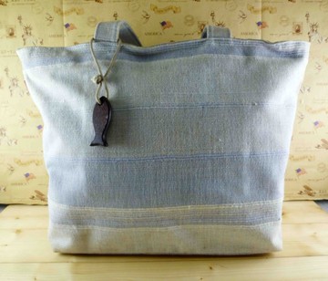 【震撼精品百貨】日本精品百貨~手提袋-藍編織