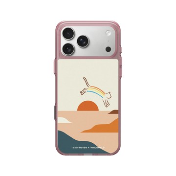 iPhone 17 Pro Max Clear (相機按鈕) 晶醺玫 - ilovedoodle (Lim Heng Swee) - Cat Landscape - Rainbow 貓咪彩虹