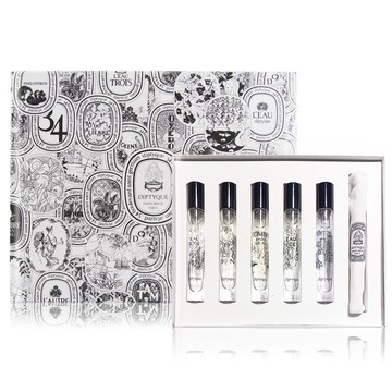 DIPTYQUE 經典淡香水禮盒7.5mlX5(杜桑+玫瑰之水+影中之水+感官之水+希臘無花果)<國際航空版>