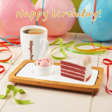 生日快樂｜生日禮物【Häagen-Dazs哈根達斯】(外帶)手作蛋糕切片+單球冰淇淋+150元飲品 好禮即享券