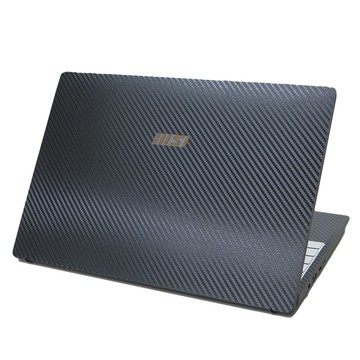 【Ezstick】MSI SUMMIT B14 A11MOT 筆電機身貼｜黑色卡夢紋｜上蓋+鍵盤週圍+底部貼