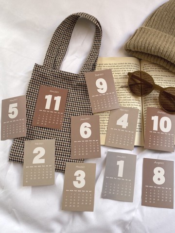 韓風極簡迷你書簽日歷手機殼搭配小創意高效個性卡片賀卡/卡片