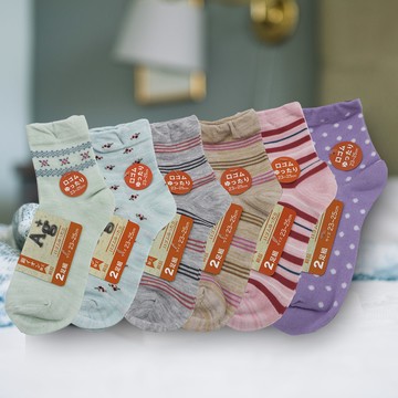 日本進口銀離子綿混女襪-23~25cm-2雙入x1組