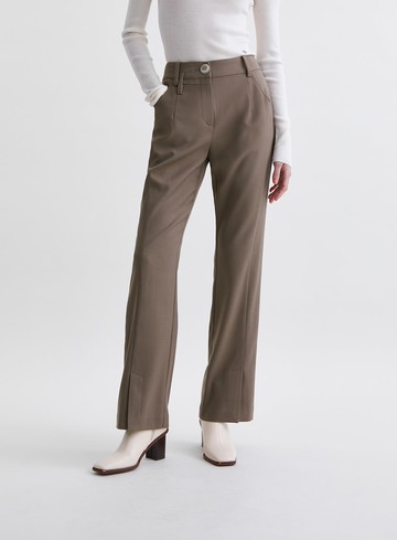 簡約質感窄管微喇西裝褲