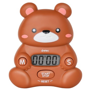 DRETEC 動物造型計時器 92 x 79 x 26mm 森林棕熊  T-579BR  1個