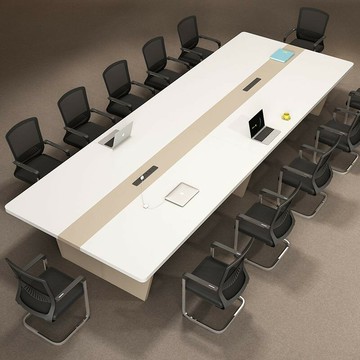 會議桌 長桌 洽談桌 免運 附發票 會議桌長桌現代簡約辦公桌椅組合大型輕奢家具洽談會議室培訓