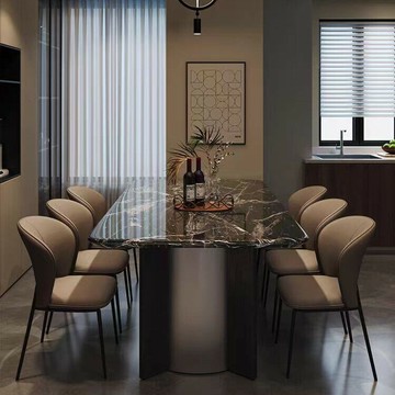 免運/公司貨 餐桌椅 桌椅組合 輕奢大理石餐桌現代簡約長方形家用餐桌椅組合小戶型不銹鋼吃飯桌 可開發票 全館五折 工廠現貨直銷 新品特價 z10303
