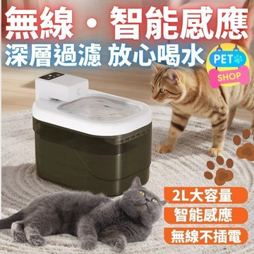 超靜音寵物飲水機 貓咪飲水器智能感應貓咪自動飲水機自動喂水器寵物飲水器 2L大容量 過濾飲水機