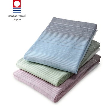 今治 丸宗 漸層五層紗四季被 漸層藍