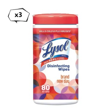 Lysol來舒柔濕巾-芒果芙蓉(80抽/罐)*3