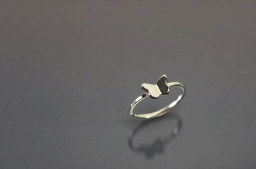 鏡射系列-蝴蝶設計925銀戒