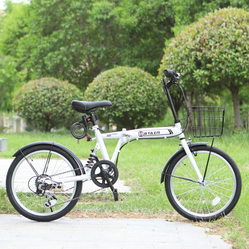 折りたたみ自転車 20インチ シマノ6段変速ギア サスペンション 折畳み