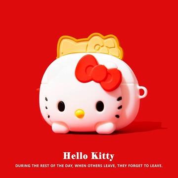 麵包機 Kitty 矽膠殼 適用於 AirPods 4 保護殼 Pro2 保護套 AirPods 1 2 3 全包耳機殼