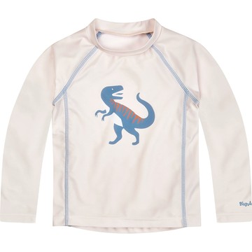 德國PlayShoes 抗UV防曬防寒兒童長袖泳裝上衣-霸王龍 - 藍色-122/128