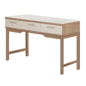 文創集 賓利雙色4尺岩板三抽書桌-120x60x81cm免組