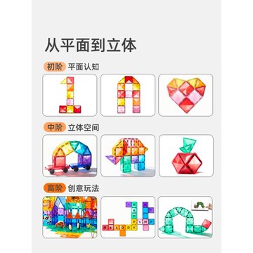 mideer彌鹿兒童磁力片彩窗磁吸積木管軌道男女孩益智新年禮物玩具