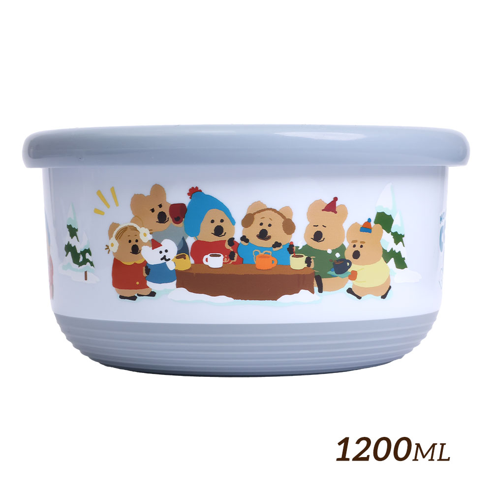 【HOUSUXI】DINOTAENG 冬季系列-不鏽鋼雙層隔熱碗1200ml【呆萌選物↘65折起】＜售價已折＞