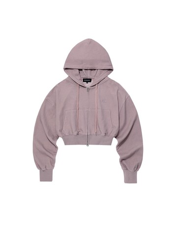 Signature Pigment Crop Hood Zip-up [Dusty Pink]