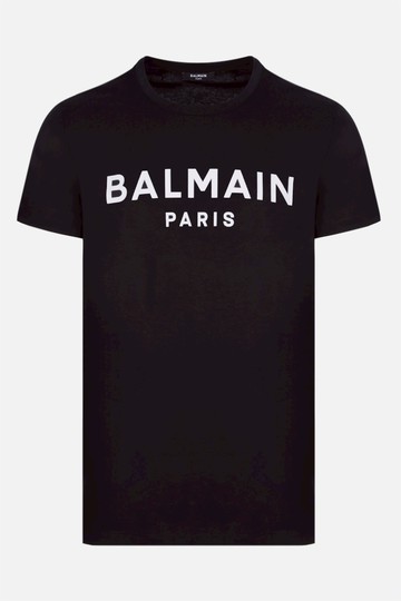 BALMAIN logo print cotton t-shirt Man