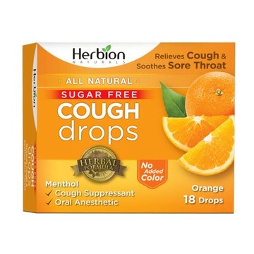 Cough Drops Sugar Free Orange 18 Lozenges by Herbion