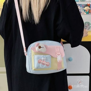 💛側背包💛簡約休閒輕便多彩單肩包日係百搭斜挎包女大學生私物包通懃高顔值