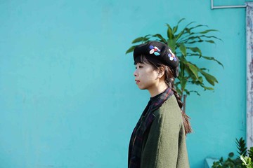 設計手作-義大利毛料冬日裡的櫻花刺繡南瓜貝雷帽