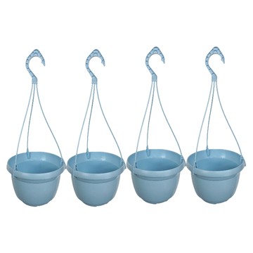 蔬菜工坊 馬卡龍吊盆組  4個  藍色  4.5吋(13.5 x 13.5 x 9.5cm)