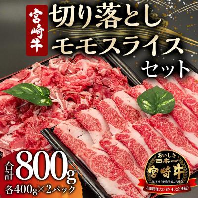 ふるさと納税 宮崎市 宮崎牛 贅沢2種セット 合計800g(モモスライス400g・切り落とし400g)