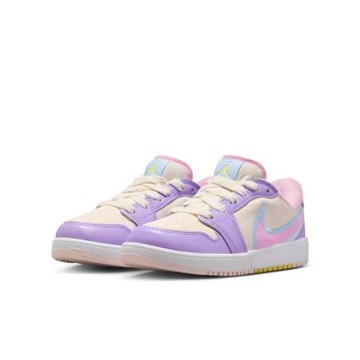 NIKE 慢跑鞋 女鞋 大童 運動鞋 緩震 喬丹 JORDAN 1 LOW RM GS 紫白粉 IM6668-161
