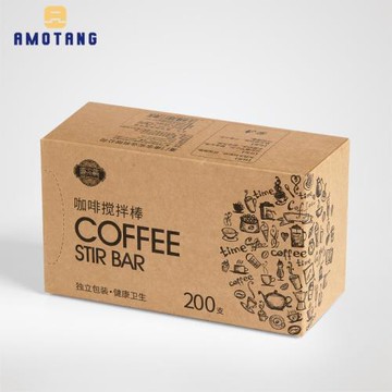 AMOTANG高檔一次性木質咖啡攪拌棒奶粉熱飲長柄實木攪拌棍獨立裝