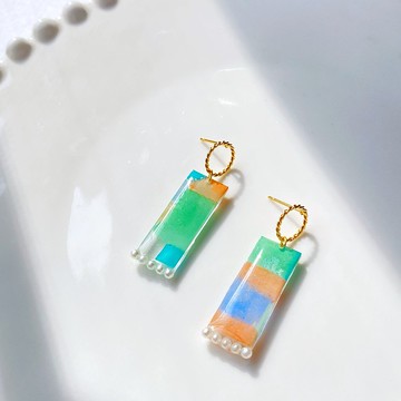 河濱公園-繽紛落葉針式/夾式耳環