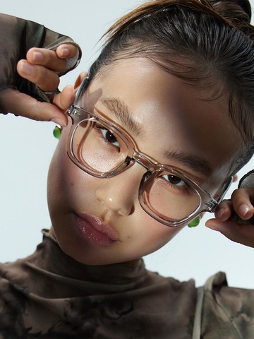 Transparent Horn - rimmed Y. LAB 01 C7_White