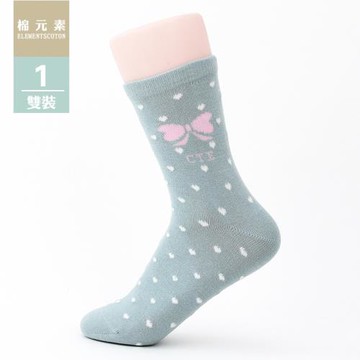 棉元素女士襪子棉質秋冬季短襪常規厚款提花女襪T20241