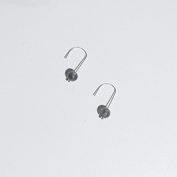 Dove 灰 雲水晶耳環/純銀耳環/925純銀/天然石/禮物/日常