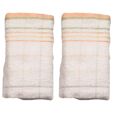 LIFE 來福牌 方格彩條毛巾 87.5g 棉紗  黃色  2條