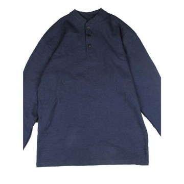 【小殘次】加厚加長亨利領華夫格長袖 春秋純色男長袖t恤透氣純色