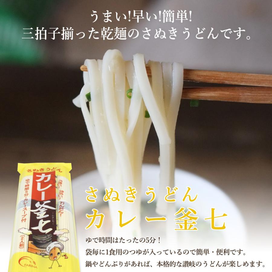 木下製粉  乾麺 さぬきうどん カレー釜七 (200g×2袋,スープ付き) ファリーナコーポレーション