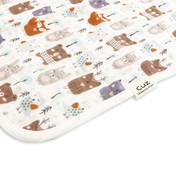 Cuz 土耳其有機綿紗布巾-雙面款35x35cm流星劃過的林間 (2入)