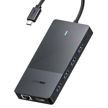 CODEWAY USB Type-C 多孔集線器 隨插即用 高相容 高效能 12埠  1個  黑色