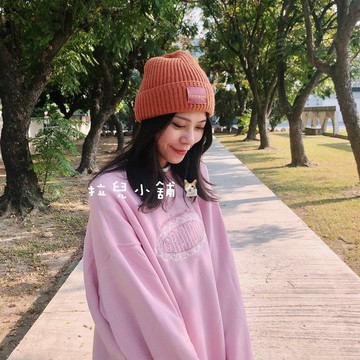 「拉兒小舖」台灣現貨 日韓系毛帽  貼布 紫色 保暖  男女毛線帽 針織帽 毛帽