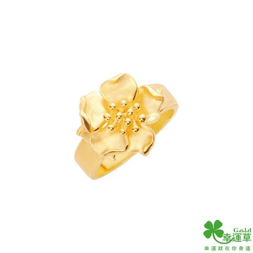 【幸運草金飾】澄花之舞黃金戒指