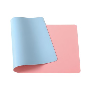 雙面皮革桌墊 PU皮革 防水 耐磨 防刮  90 x 45cm  淺藍色 + 粉色  1個