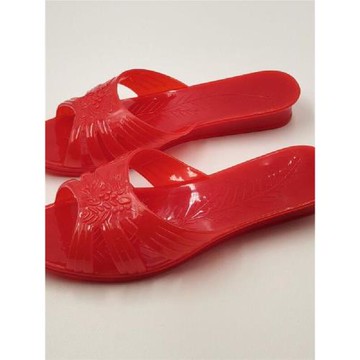 2024休閑涼拖菊花拖鞋夏防滑軟底老式家居涼鞋塑料媽媽水晶拖鞋女