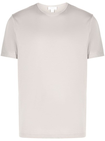 Sunspel - round-neck cotton T-shirt - men - Cotton - XL - Grey