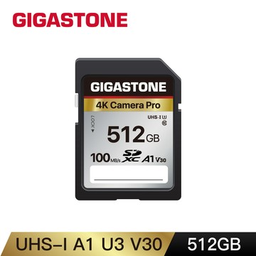 GIGASTONE SDXC SD UHS-I U3 A1 V30 4K 512GB高速記憶卡(512G 單眼相機/攝錄影機專用記憶卡)