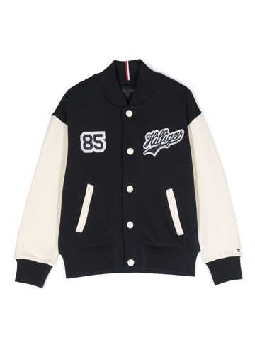 Tommy Hilfiger Junior - logo-patch panelled jacket - kids - Cotton - 10 - Blue
