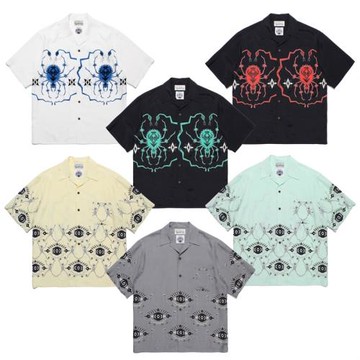 JIANGXIN 23SS 新款WOLF`S HEAD 蜘蛛夏威夷休閑寬松短袖襯衫男女