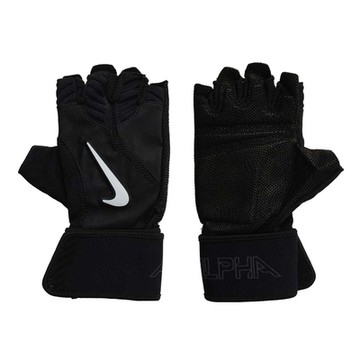 NIKE U ALPHA ELITE TG 男女健身手套-一雙入 訓練 N1010672091SL 黑白